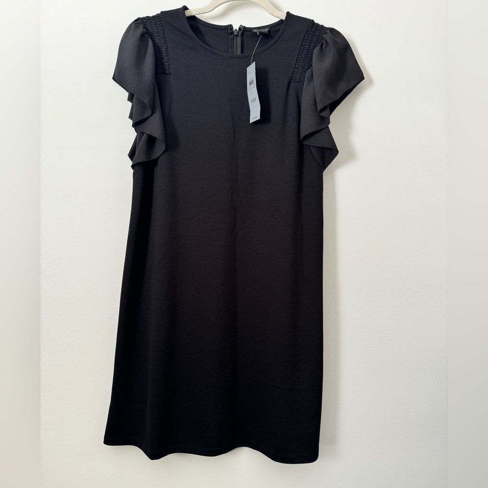 Ann Taylor Elegant Black Ruffle Sleeve Dress - Picture 2 of 3